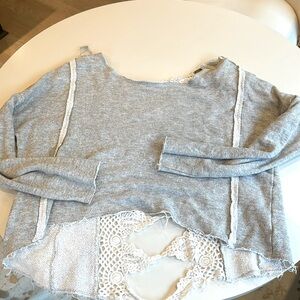 gray lacy Free People sweater